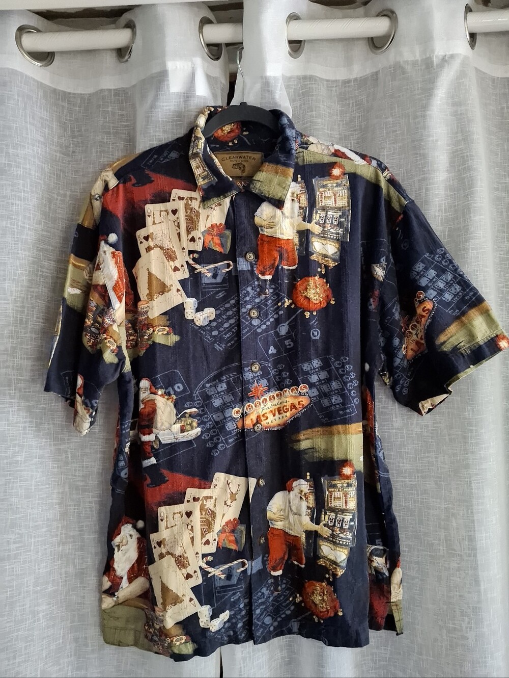 Poker Santa Las Vegas Button Down Size M